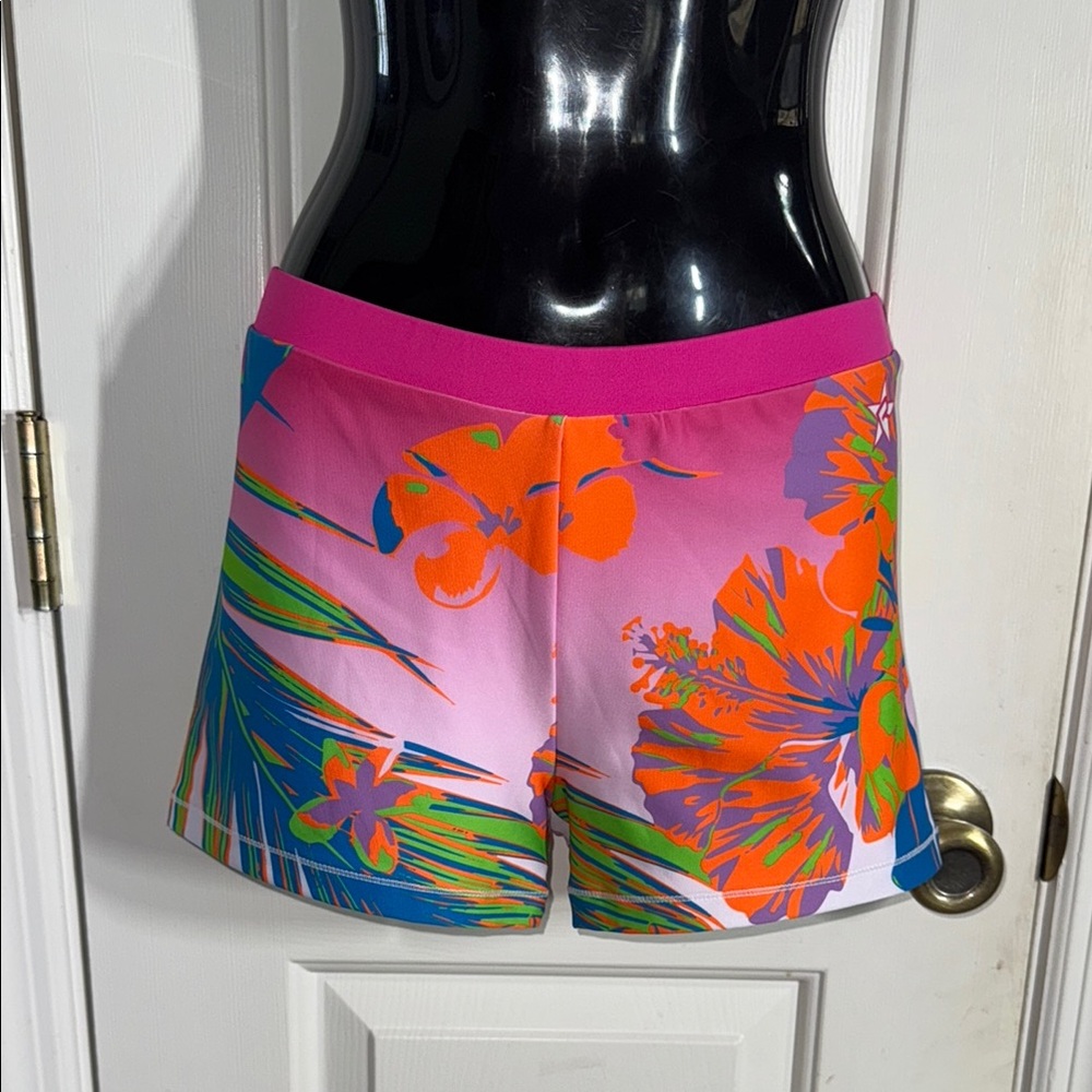 Rebel Athletic Vibrant Tropical Fierce Fit Compression Shorts Size AM Medium